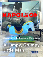 An employee at this movie theater had a lower opinion of the ''Napoleon''movie than the critic at the New York Times. I'm still going to watch it, looks interesting.